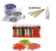 Kit Epilare cu 1Kg Ceara, Incalzitor Pro wax, Ulei  si 10 Spatule