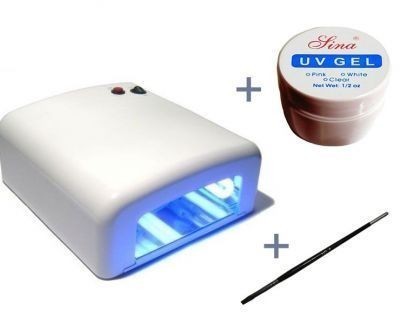 Lampa UV 36W + 4 neoane + Gel+ Pensula aplicare gel