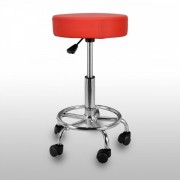Scaun pentru cosmetica cu structura din metal - Rosu